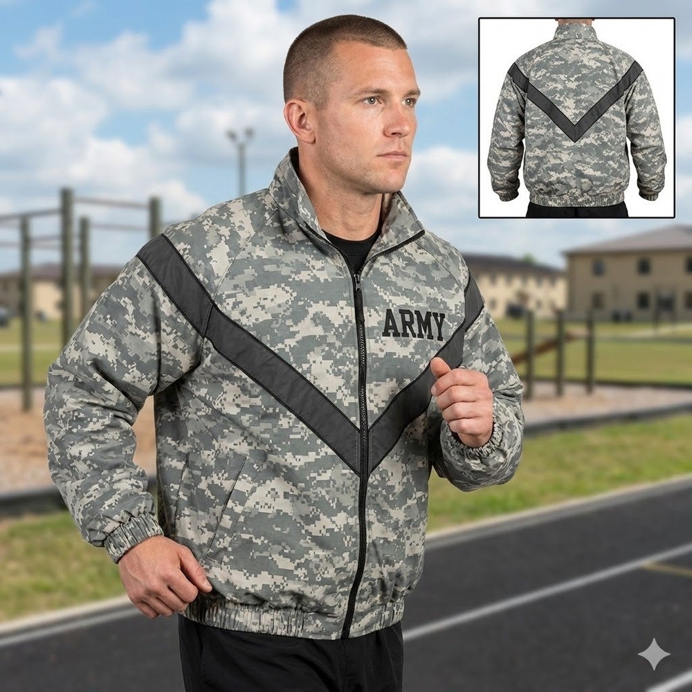 US Army IPFU Training Jacket ACU Digital Camo Gray Medium Long 8415-01-575-4510